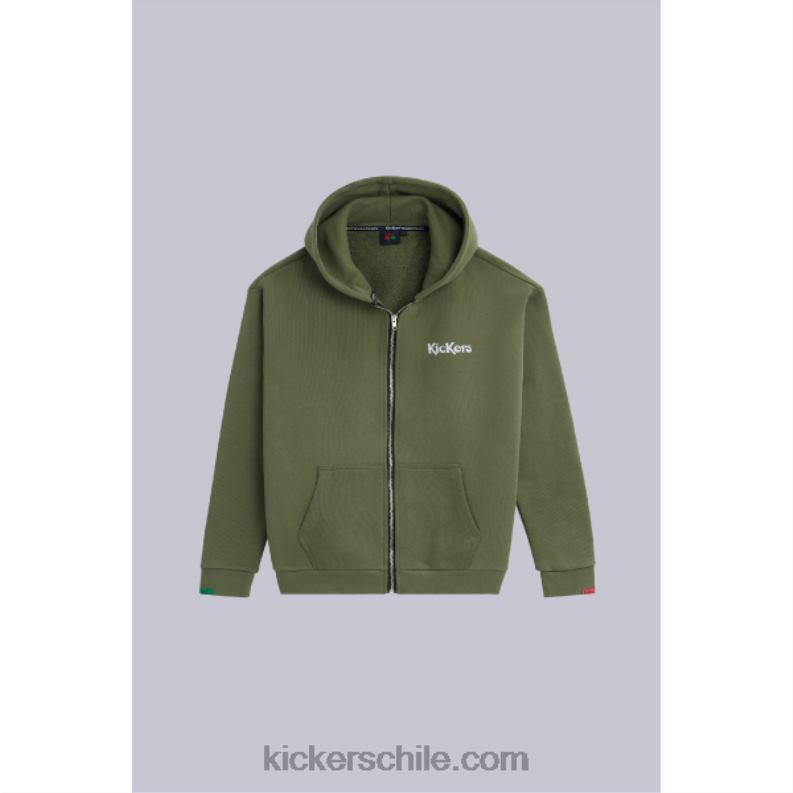 Kickers sudadera con cremallera caqui 4PZ0T1018 unisexo