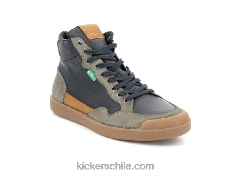 Kickers kick tripartito beige azul marino 4PZ0T325 hombres