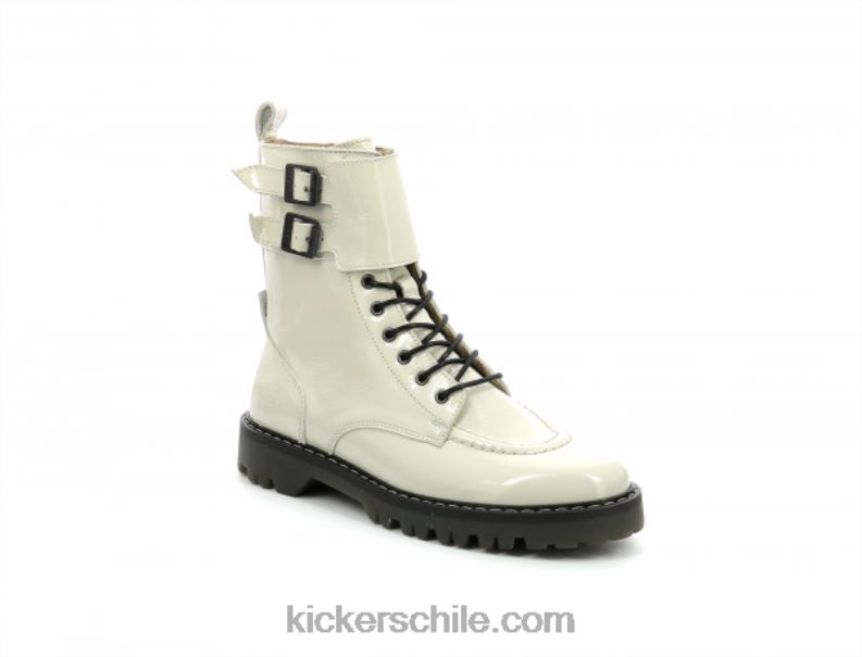 Kickers deckranger charol blanco roto 4PZ0T208 mujer