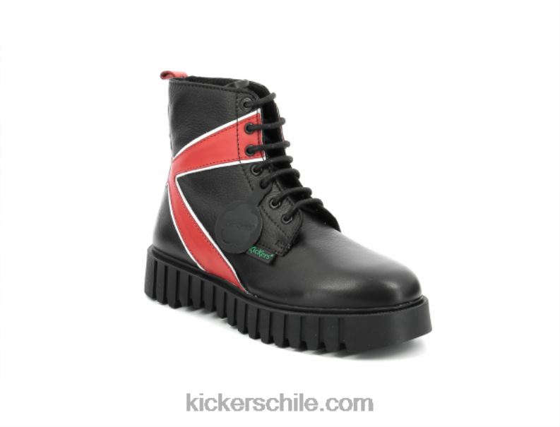 Kickers patada fabulosa negro rojo 4PZ0T219 mujer