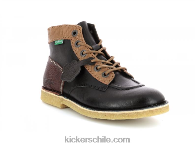 Kickers patada leyenda negro camello marrón 4PZ0T277 mujer