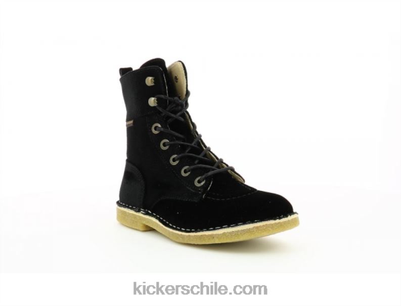 Kickers rango de patada de terciopelo negro 4PZ0T284 mujer