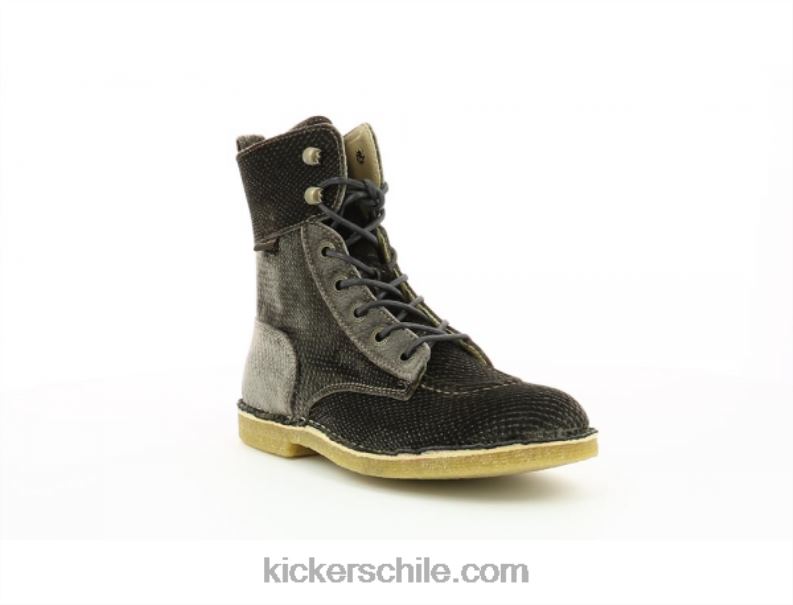 Kickers rango de tiro de terciopelo plateado 4PZ0T285 mujer