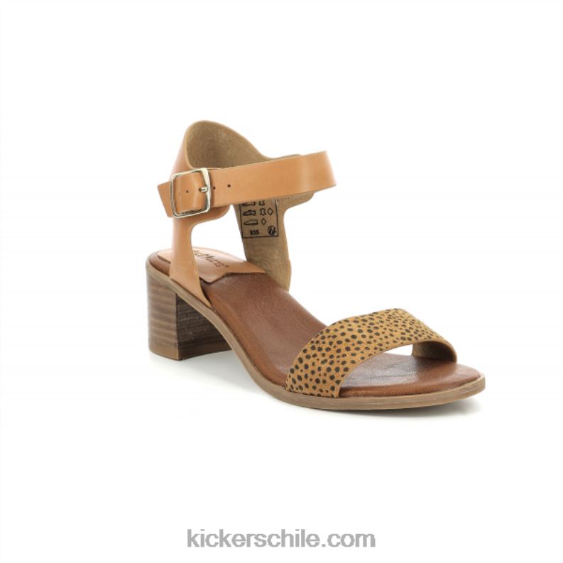 Kickers estampado volou camel negro 4PZ0T79 mujer