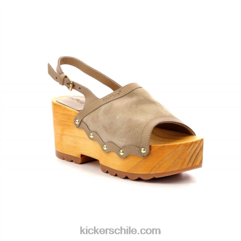 Kickers kick cuña madera beige claro 4PZ0T13 mujer