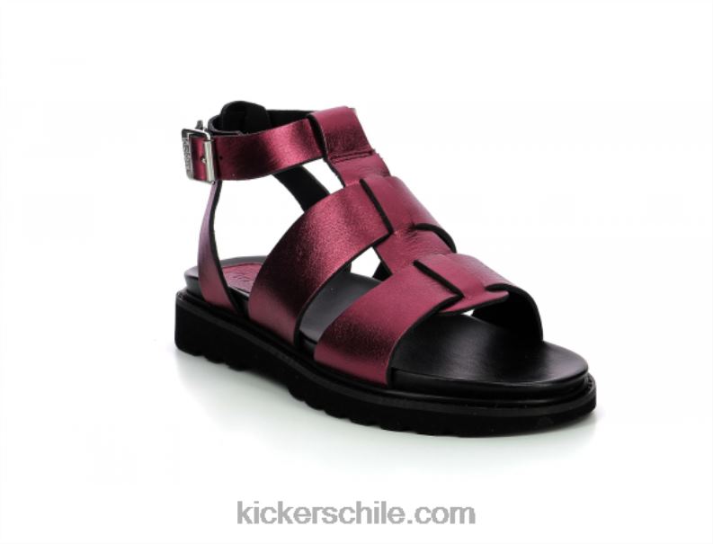 Kickers neorock rojo metalizado 4PZ0T114 mujer