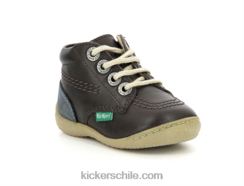 Kickers Gazip marrón oscuro azul marino 4PZ0T848 niños