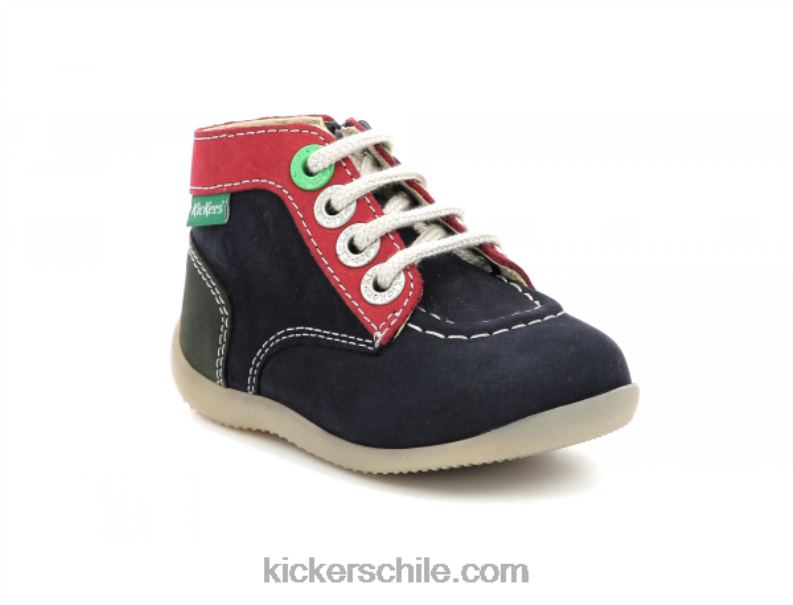 Kickers bonzip-2 azul marino rojo verde 4PZ0T778 niños