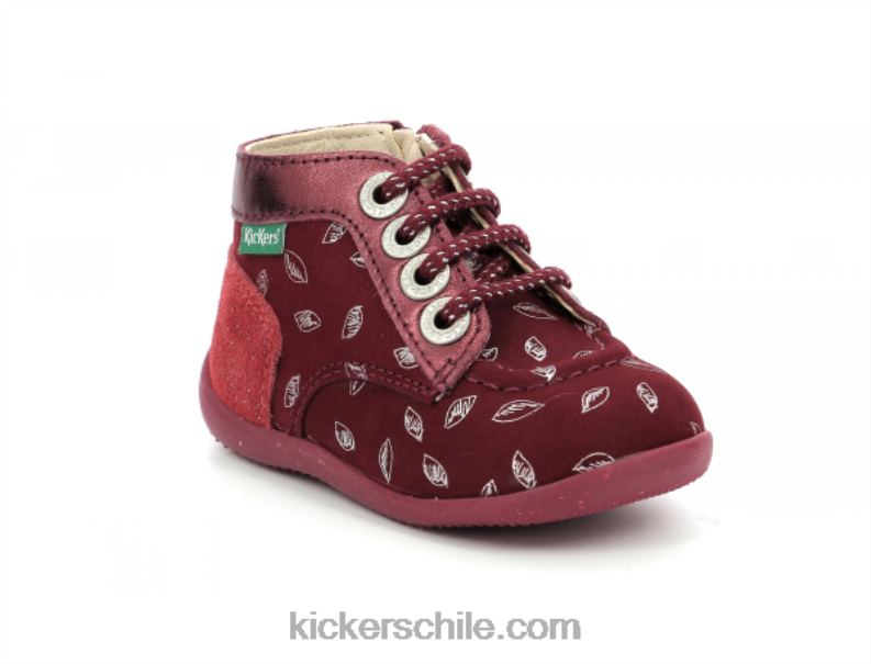 Kickers bonzip-2 burdeos estampado 4PZ0T770 niños