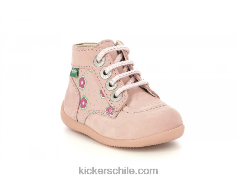 Kickers bonzip-2 flor rosa 4PZ0T765 niños