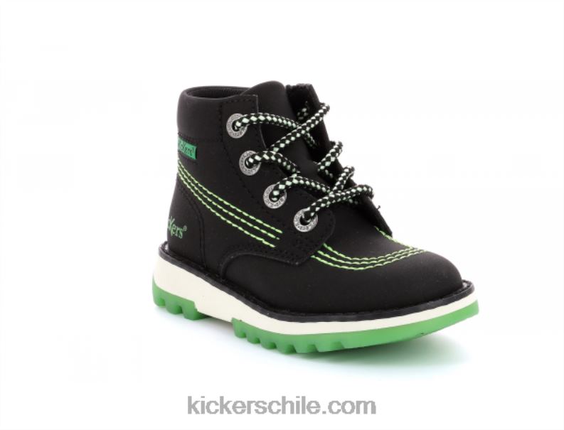 Kickers kickrally20 negro verde 4PZ0T819 niños