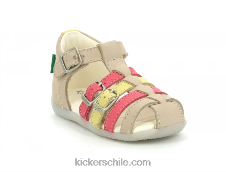 Kickers bigfor beige rosa amarillo 4PZ0T494 niños