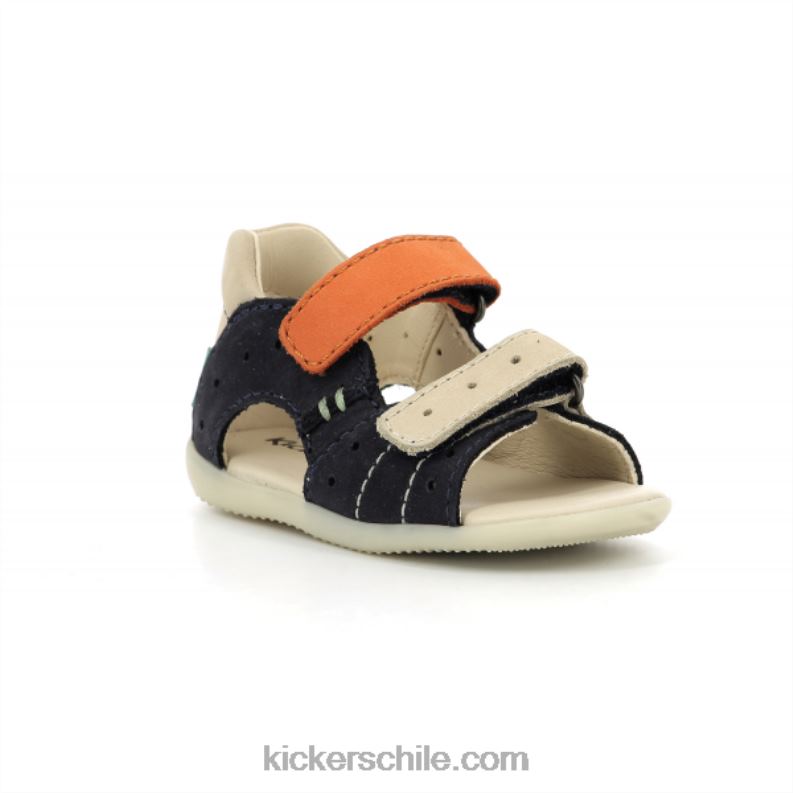 Kickers boping-2 azul marino beige naranja 4PZ0T434 niños