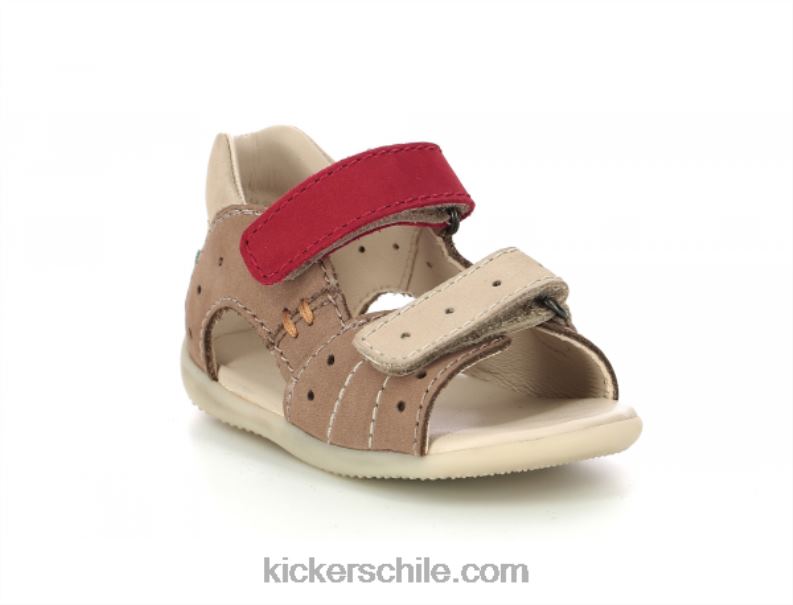 Kickers boping-2 beige rojo 4PZ0T433 niños