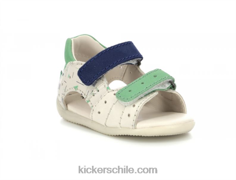 Kickers boping-2 blanco azul verde marina 4PZ0T439 niños