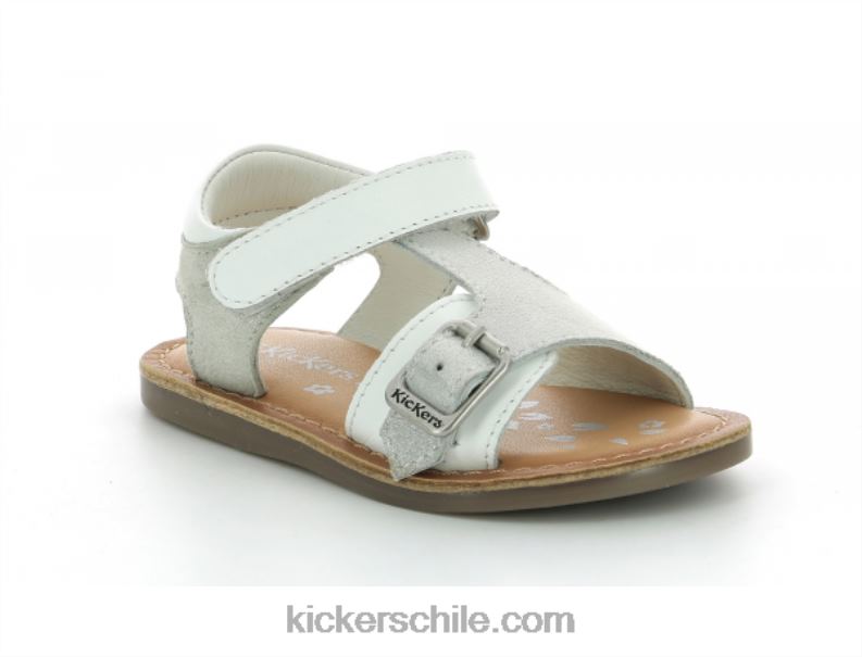 Kickers diazz blanco plata metalizado 4PZ0T553 niños