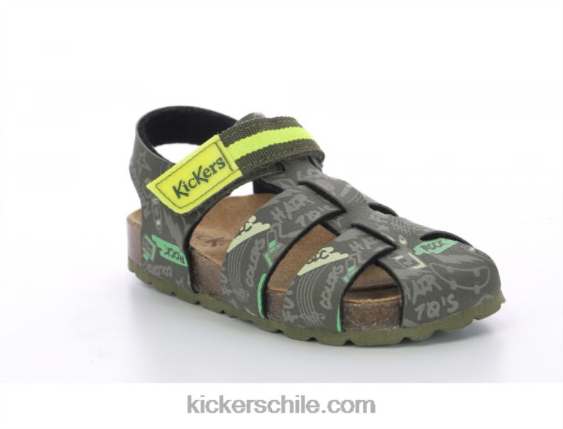 Kickers estampado amarillo caqui sosummer 4PZ0T489 niños