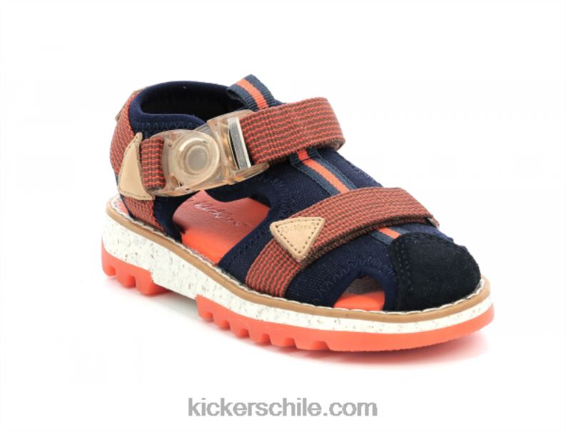 Kickers kickclic azul marino naranja 4PZ0T450 niños