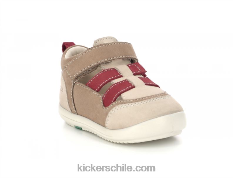 Kickers klony beige rojo 4PZ0T419 niños