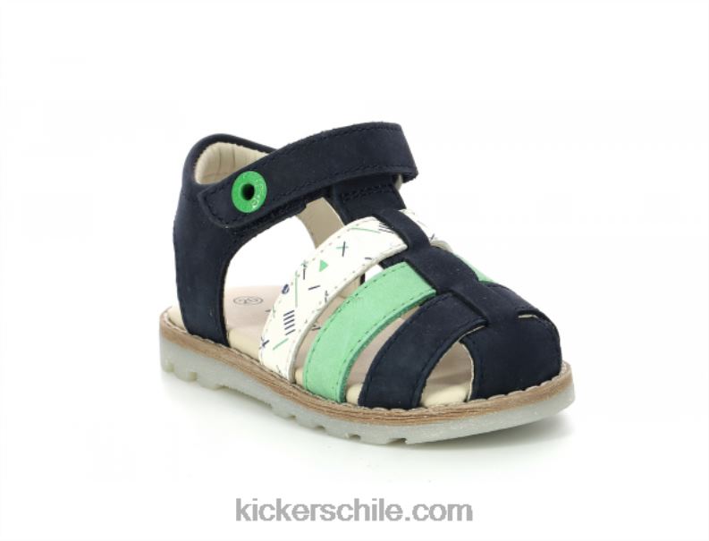 Kickers nonosti azul marino verde blanco marina 4PZ0T399 niños