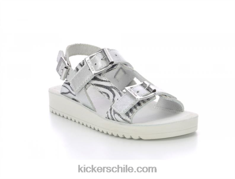 Kickers odysummer cebra plateada 4PZ0T486 niños