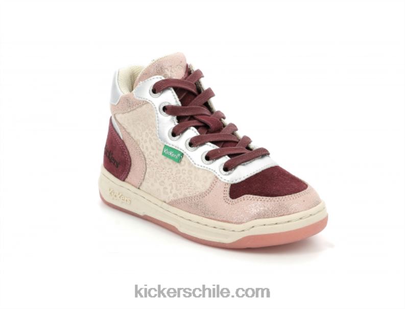 Kickers leopardo burdeos rosa kicklax 4PZ0T946 niños