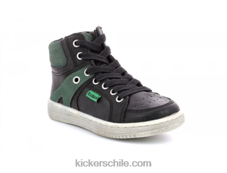 Kickers lowell negro verde 4PZ0T974 niños